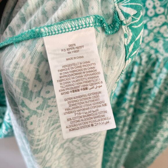 Boden Womens Back Cutout Cottagecore Dress 20L Green White Floral Melon Sleeves - Picture 6 of 10